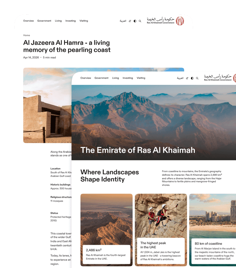 Coded rak.ae pages about the Emirate of Ras Al Khaimah